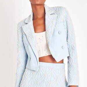 LOVESHACKFANCY CARTERIO CROP BLAZER